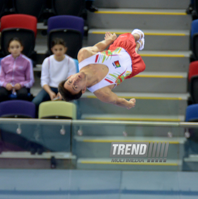 Bakıda batut gimnastikası üzrə FIG Dünya Kubokunun ilk yarış günü start götürüb. Azərbaycan, 5 mart, 2016